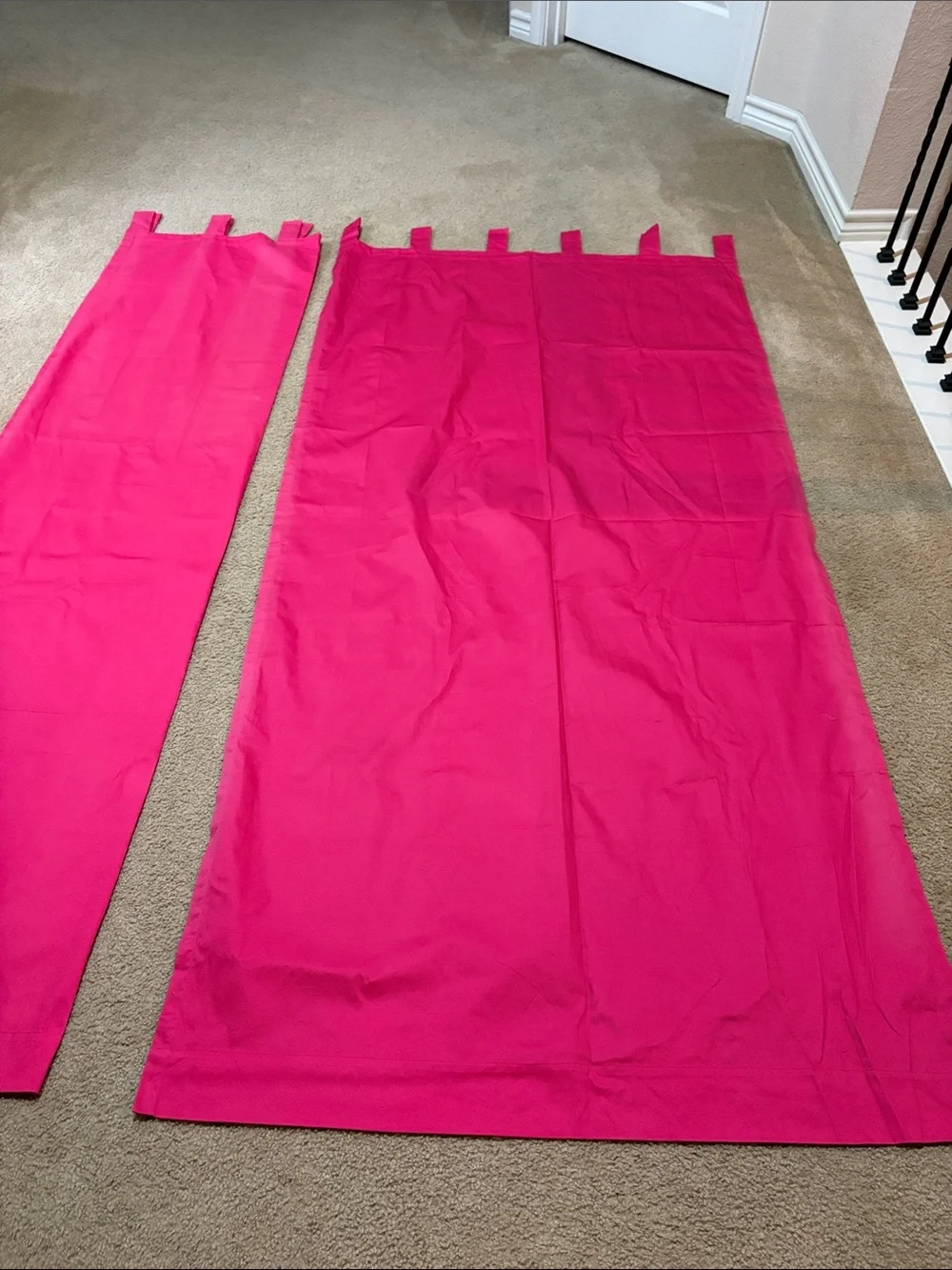 Wamsutta hot pink tab loop drape window panels (2 panels)